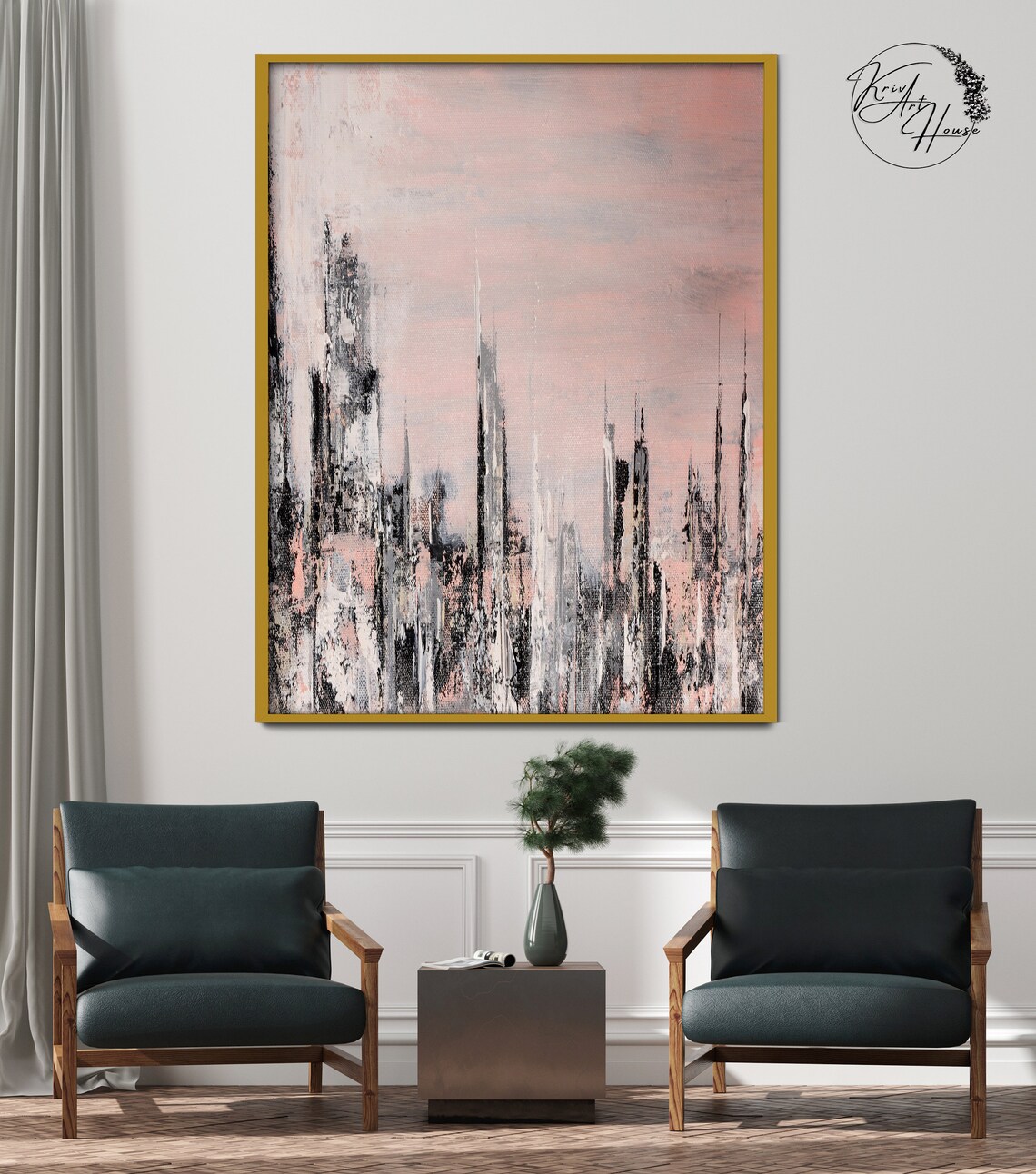 Abstract City Oil-Painting Style Wall Art Print - Image 3
