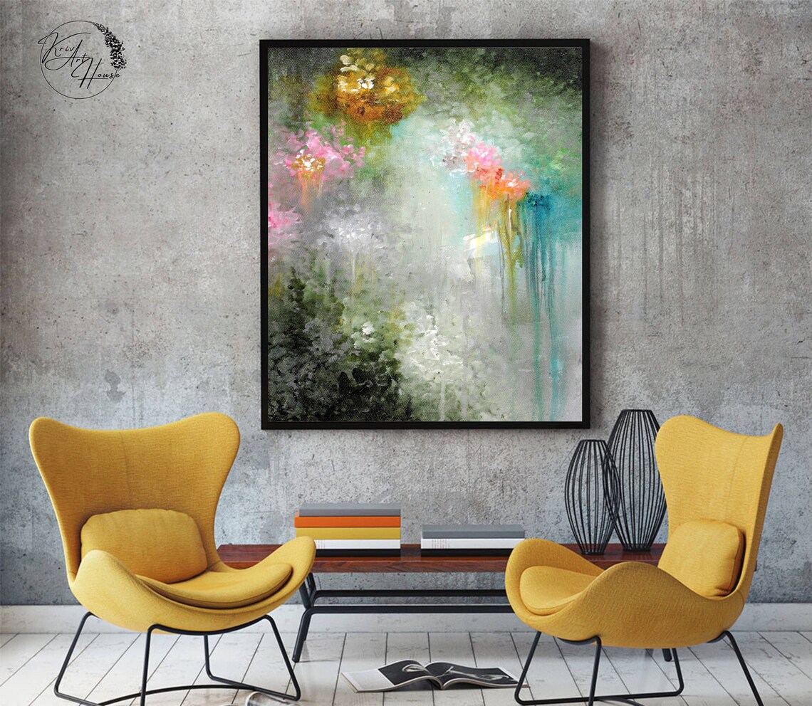 Oversized Abstract Acrylic Pour Art Print, Modern - Image 2