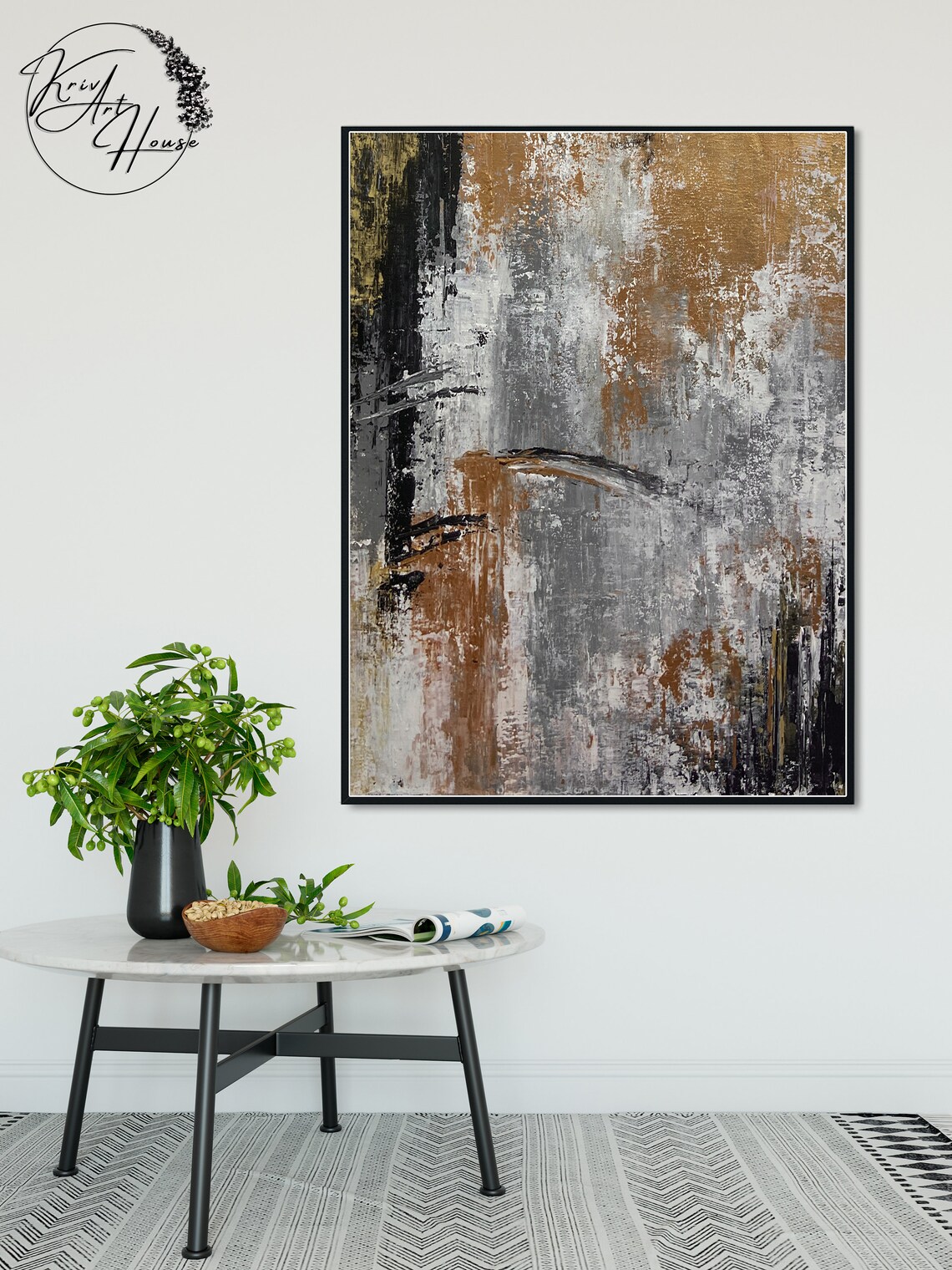 Abstract Dark Art Oil Painting Wall Art Print - Image 4
