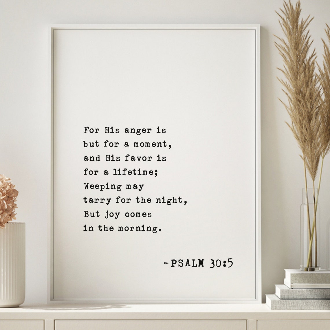 Psalm 305 Wall Art Weeping May Last Through The Night Grief Joy Scripture Verse Christian Home Decor Inspirational God Quotes