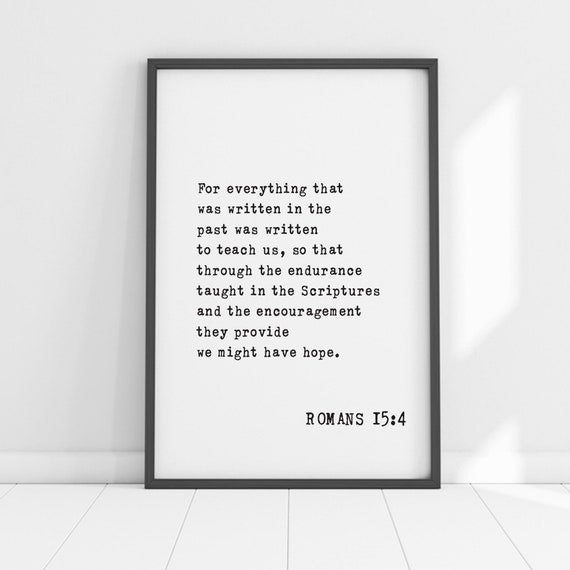Romans 154 Wall Art Inspirational Scripture Decor Encouragement For Hopeful Living Modern Christian Home Decor