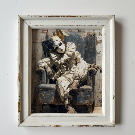 Autumn Gothic Wall Art Sinister Doll In Candlelit Setting Rustic Halloween Decor Moody Fall Scene Vintage Oil Painting 297