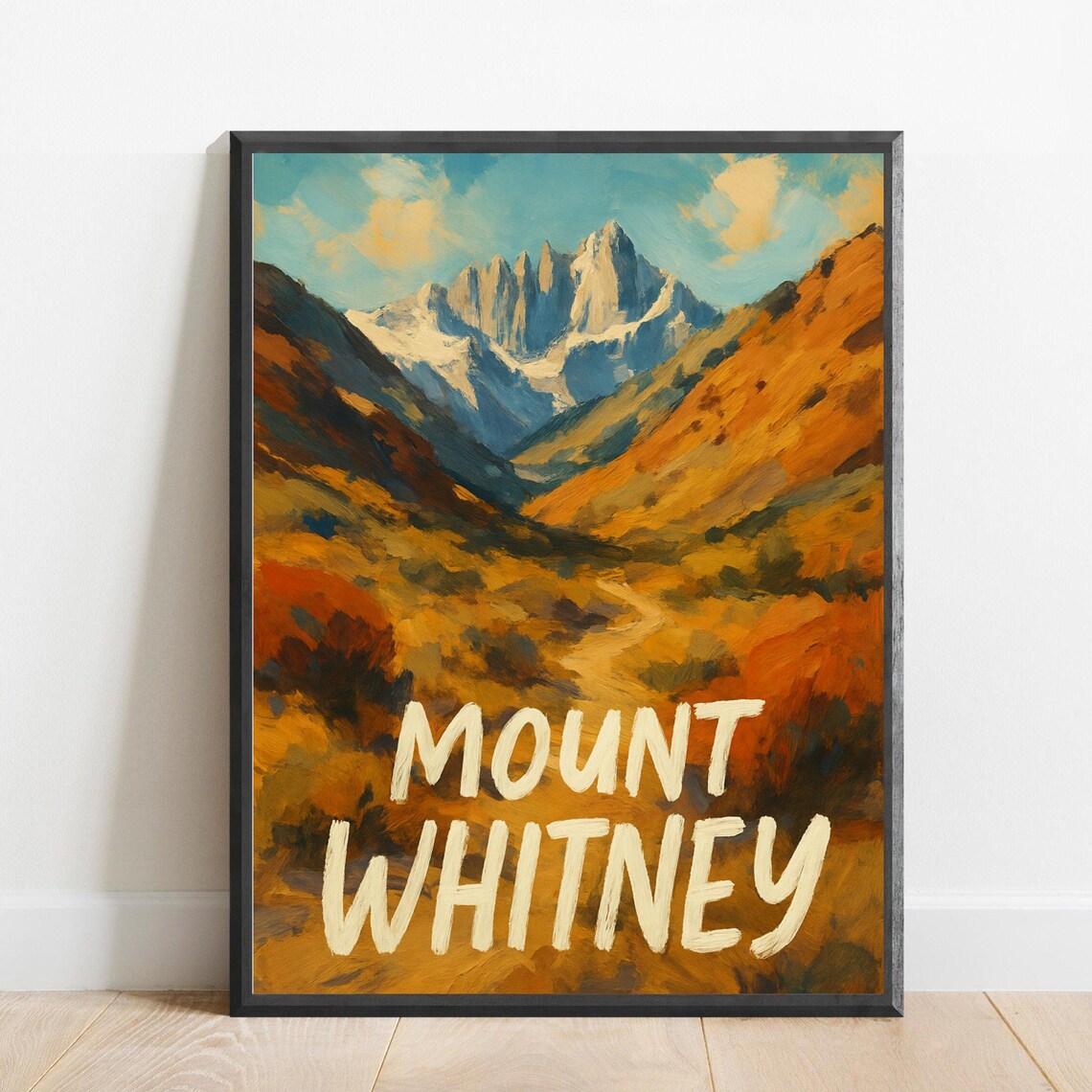 Mount Whitney Golden Desert Valley Granite Peak Travel Poster