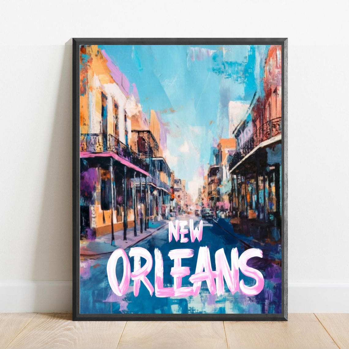 New Orleans Bourbon Street French Quarter Night Colorful Poster
