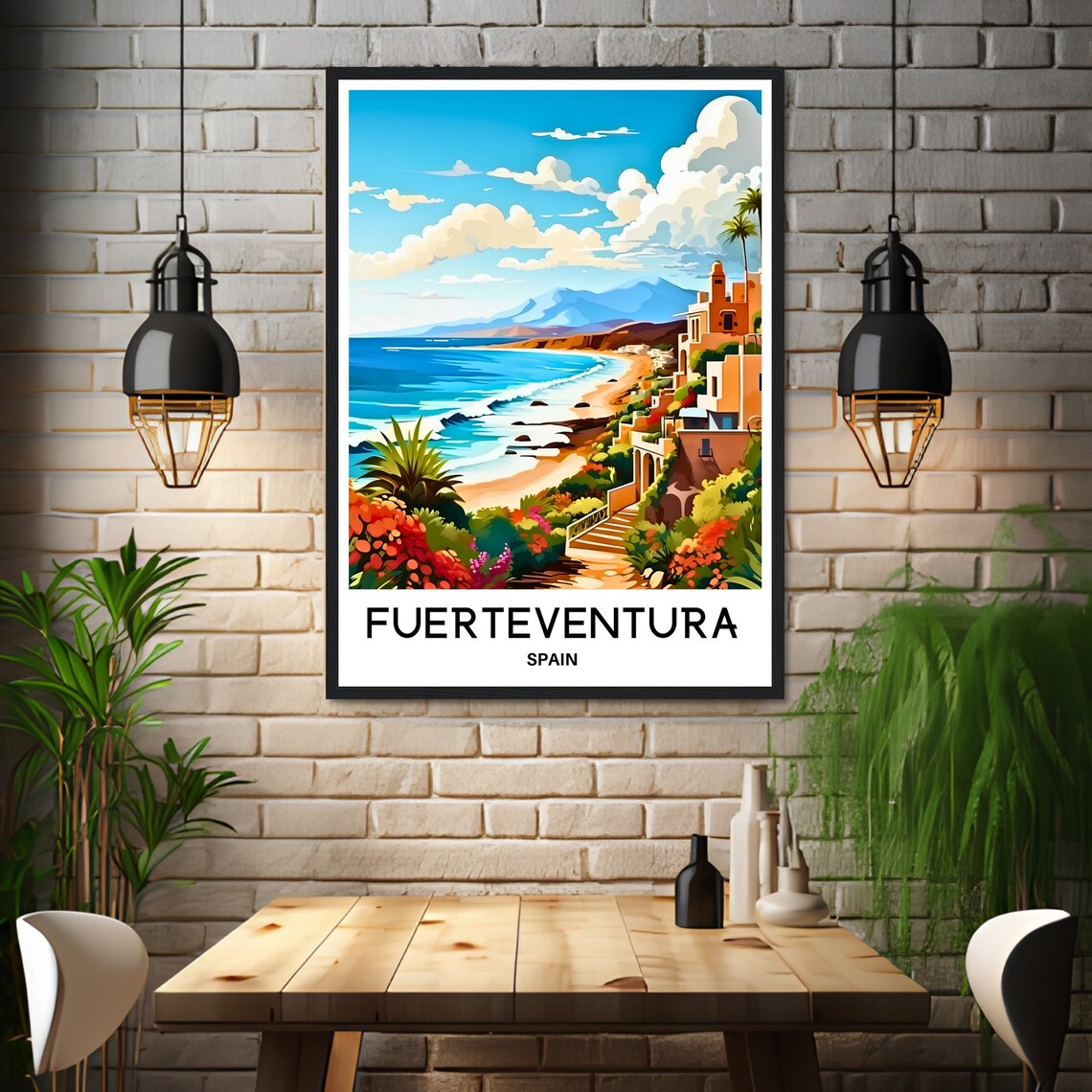 Fuerteventura Island Beach Garden Steps Canary Islands Travel Poster - Image 3