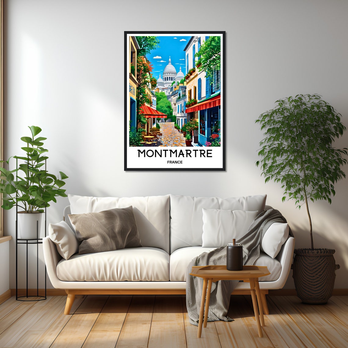 Montmartre Travel Print Montmartre Poster French Art Print France Lover Gift Wall Hanging Art Cote Paris Illustration Home Office Decor - Image 2