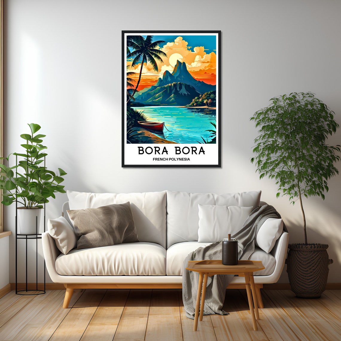 Bora Bora French Polynesia Sunset Lagoon Island Travel Poster - Image 3