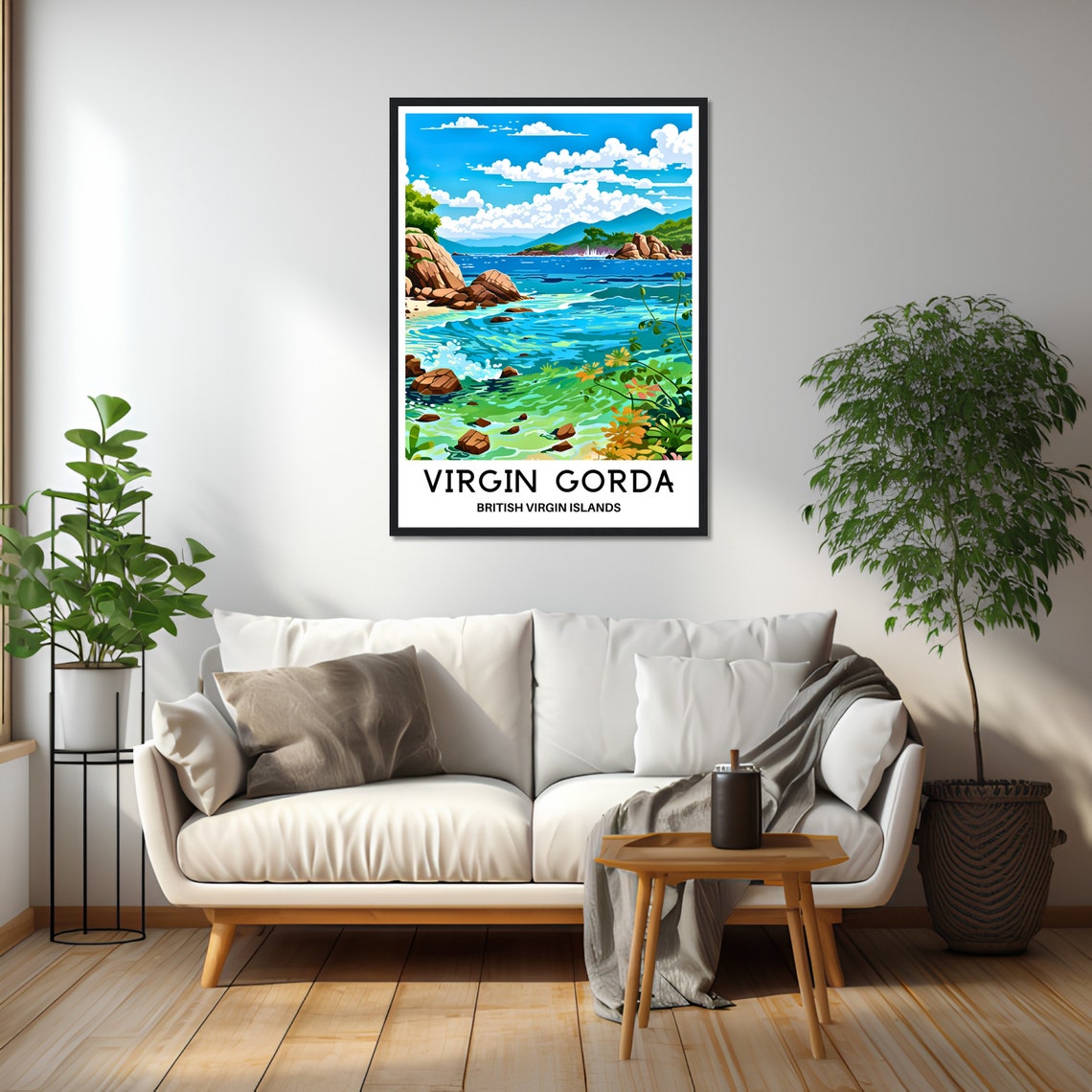 Virgin Gorda British Virgin Islands Turquoise Bay Travel Poster - Image 2