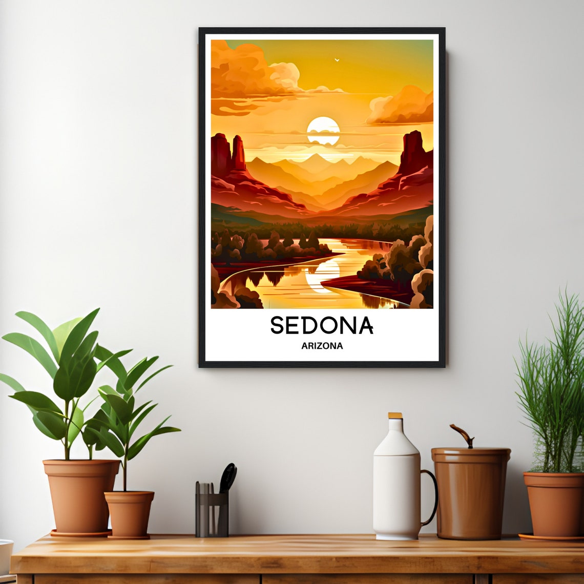 Sedona Travel Poster Sedona Travel Print Sedona Art Print Sedona Wall Art Sedona Travel Gift Sedona Arizona Print Sedona Lover Gift Arizona - Image 3