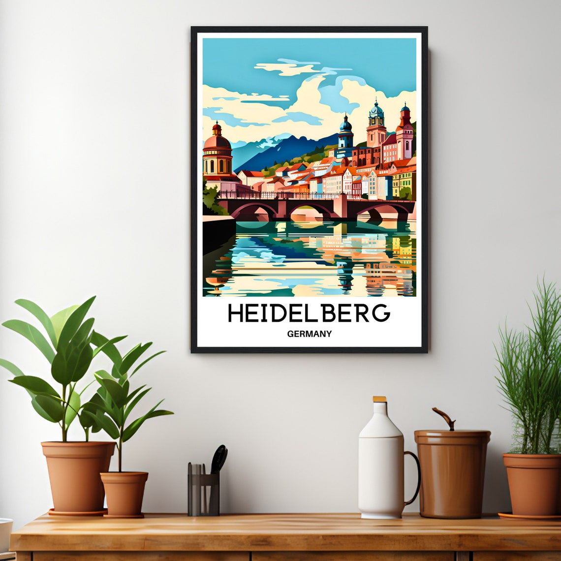 Heidelberg Travel Poster Heidelberg Travel Print Heidelberg Germany Print Heidelberg Lover Gift Heidelberg Travel Gift Heidelberg Artwork - Image 2