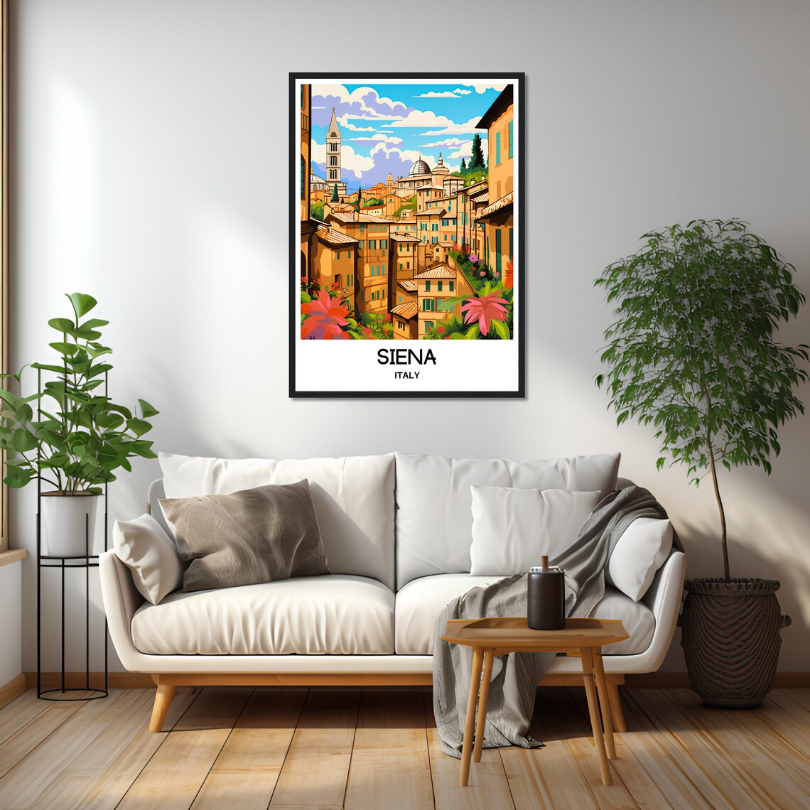 Siena Italy Old Town Cathedral Tower Tuscan Cityscape Travel Poster - Image 2
