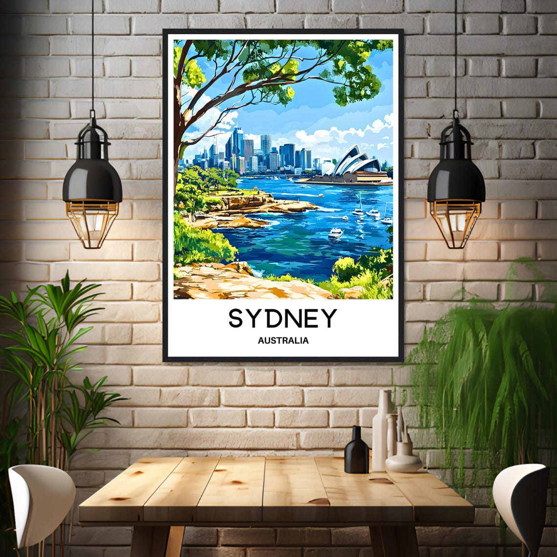Sydney Australia Opera House Harbour Skyline Scenic Travel Poster - Image 3