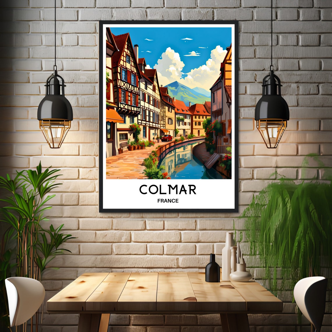 Colmar Travel Print Colmar Poster French Art Print France Lover Gift Wall Hanging Art Home Office Desk Decor Colmar City Illustration - Image 3