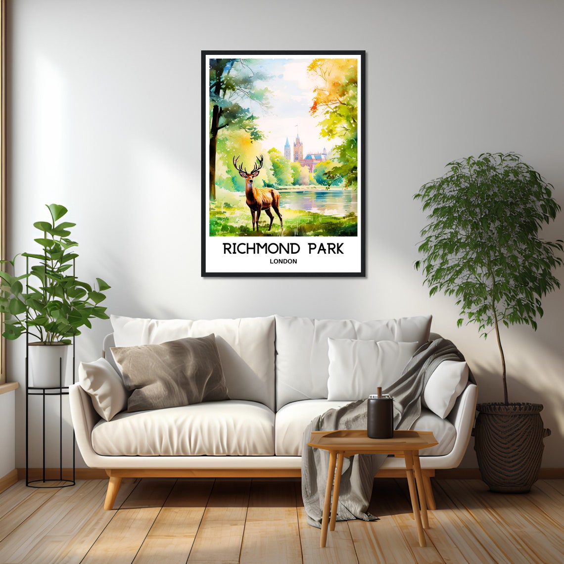 Richmond Park Watercolor Print London Travel Poster English Art Print England Lover Gift Richmond Park Watercolour Painting Illustration - Image 2