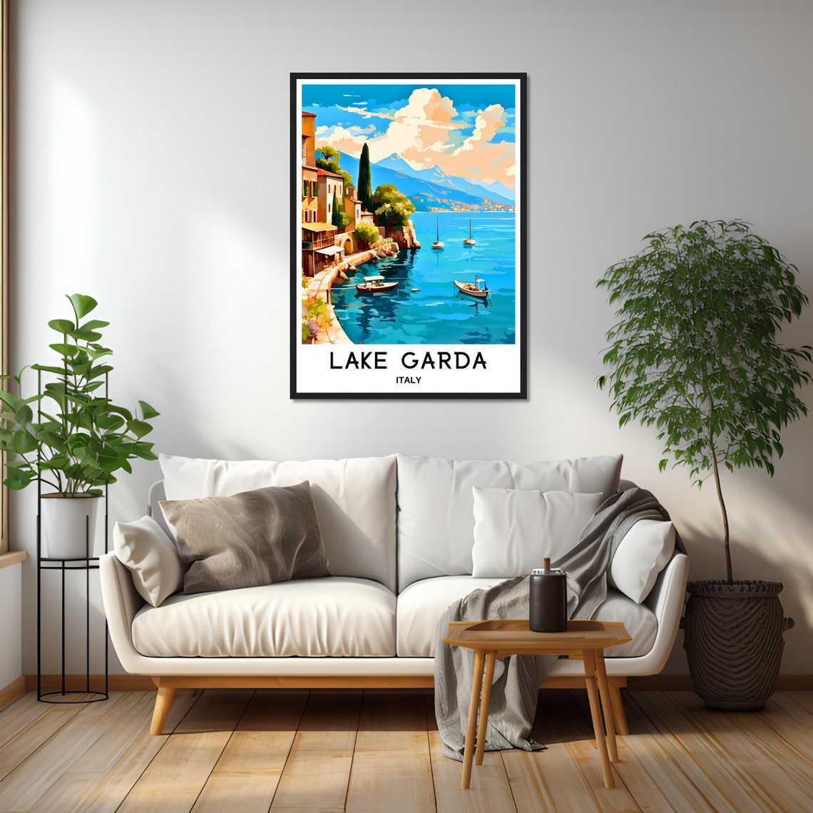 Lake Garda Travel Poster Lake Garda Travel Print Lake Garda Italy Print Lake Garda Art Print Lake Garda Travel Gift Lake Garda Wall Print - Image 2