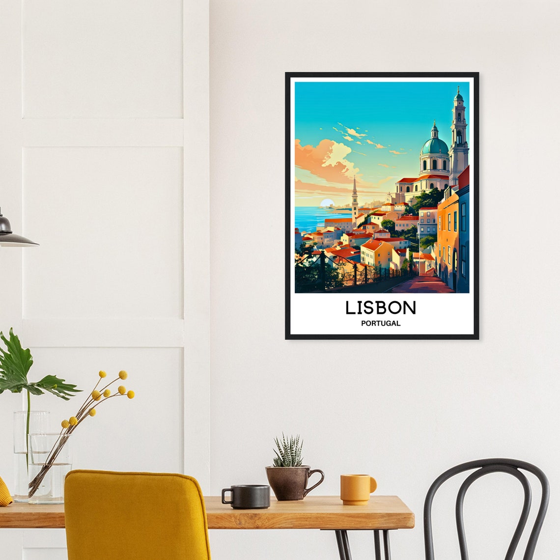 Lisbon Travel Print Lisbon Poster Portuguese Art Print Portugal Lover Gift Wall Hanging Art Home Decor Lisbon City Illustration - Image 2