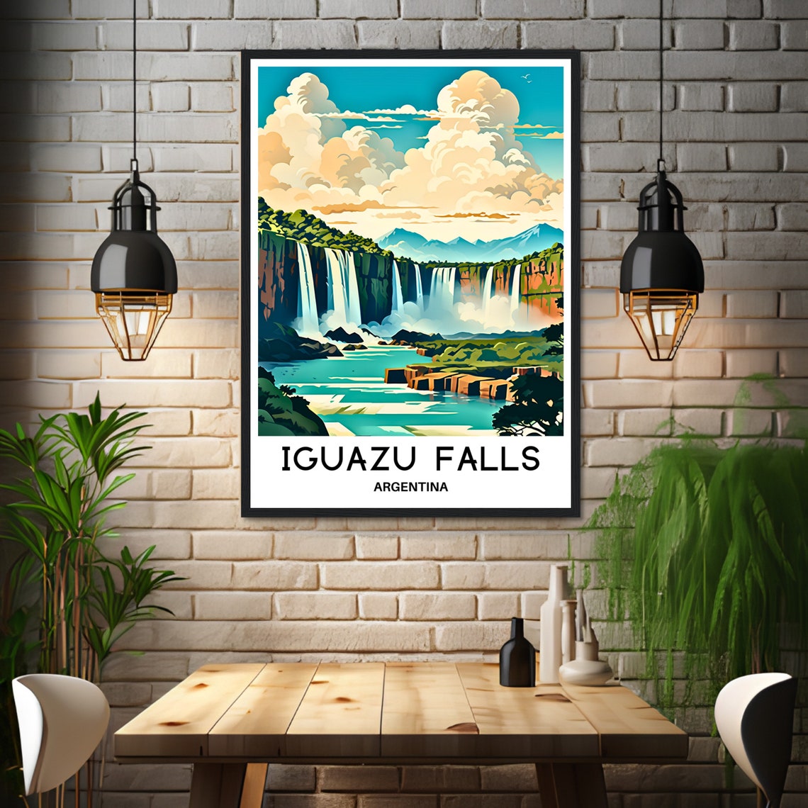 Iguazu Falls Argentina Waterfall Cascades Jungle Travel Art Poster - Image 3