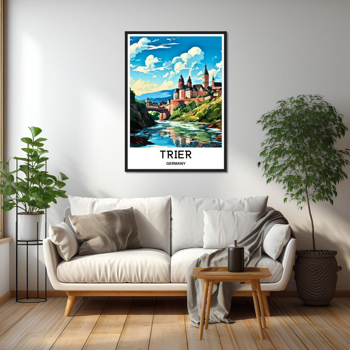 Trier Germany Historic Ancient Roman Old Town River Travel Poster - Image 2