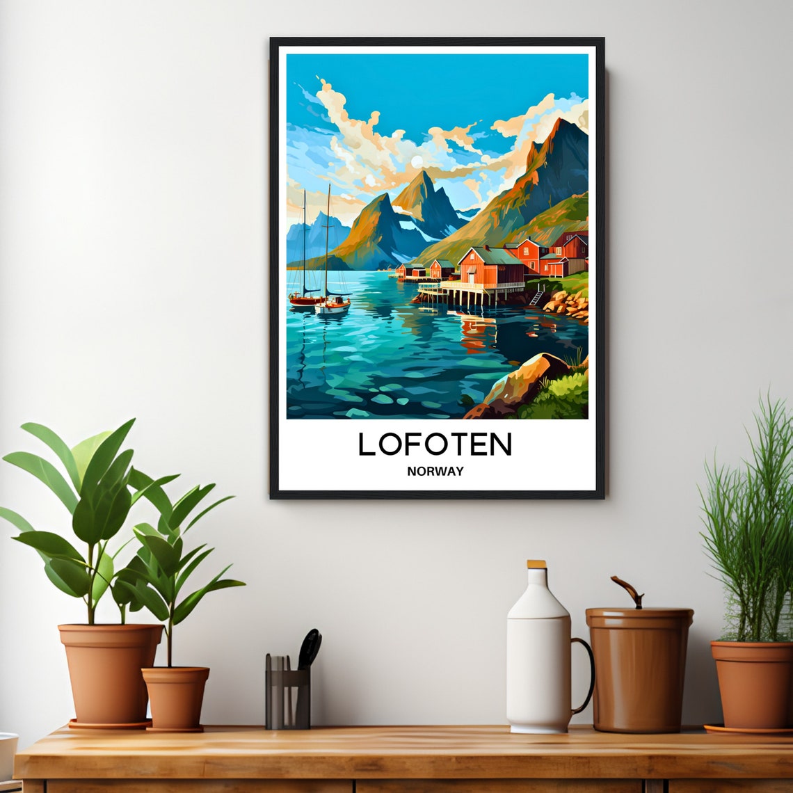 Lofoten Travel Poster Lofoten Travel Print Lofoten Norway Print Lofoten Travel Gift Lofoten Art Gift Lofoten Wall Art Norway Art Print - Image 3