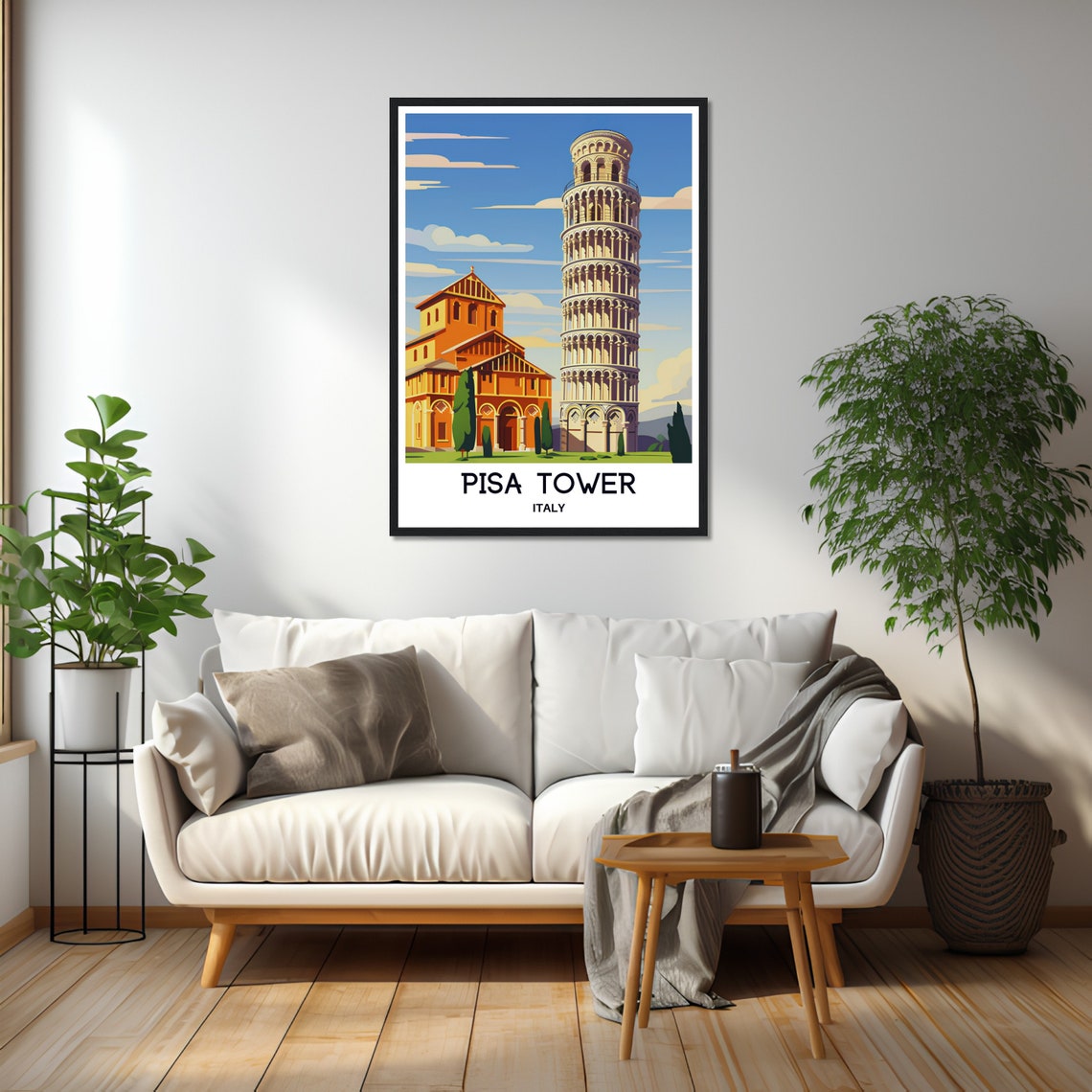 Pisa Tower Poster Pisa Tower Print Pisa Print Italy Travel Poster La Piazza Print Italy Travel Print Italy Travel Gift Tower Of Pisa Print - Image 2
