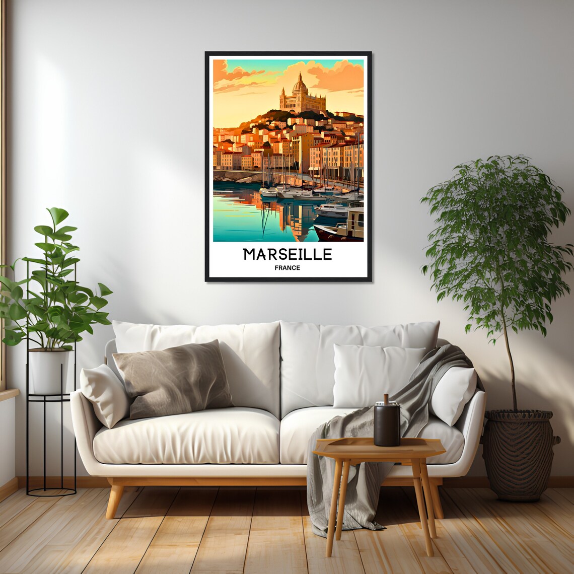 Marseille France Old Port Harbour Sunset Waterfront Travel Poster - Image 2
