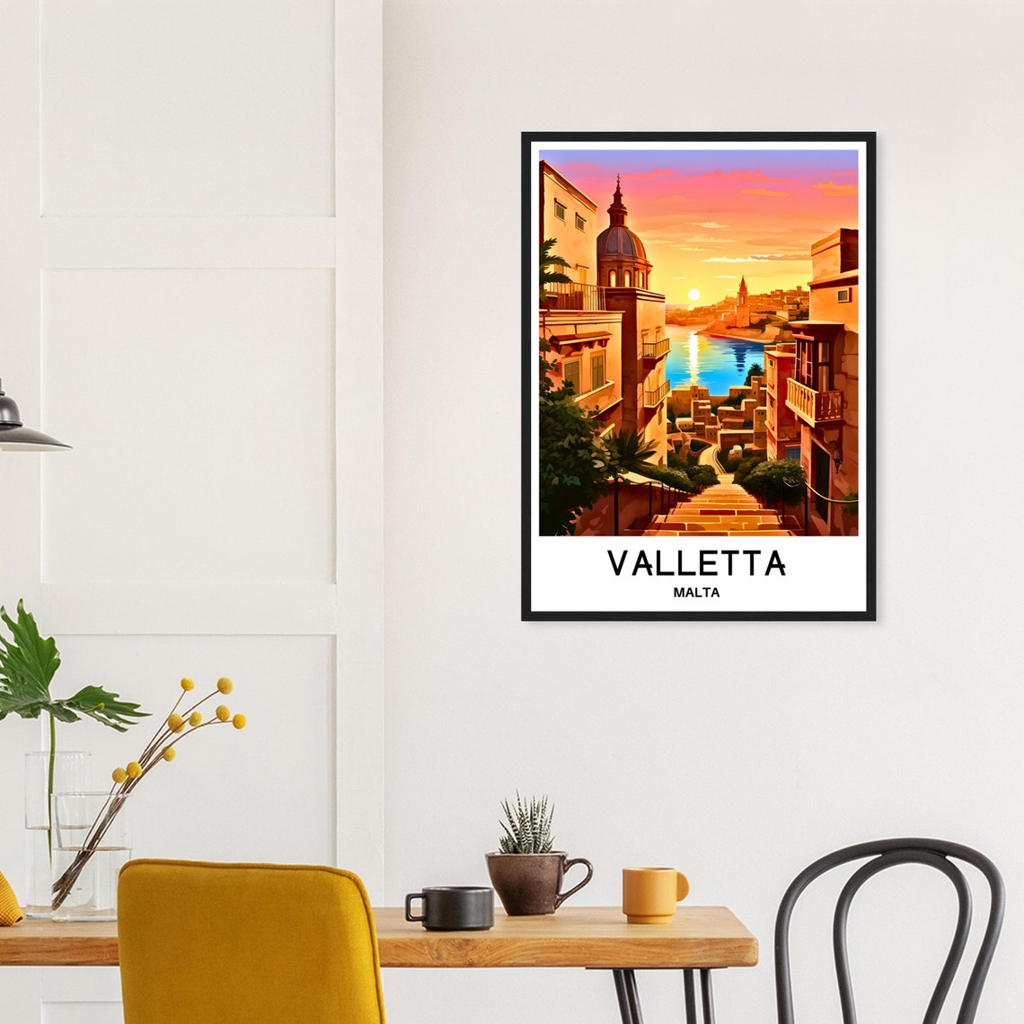 Valletta Malta Sunset Travel Poster Overlooking the Grand Harbour - Image 2