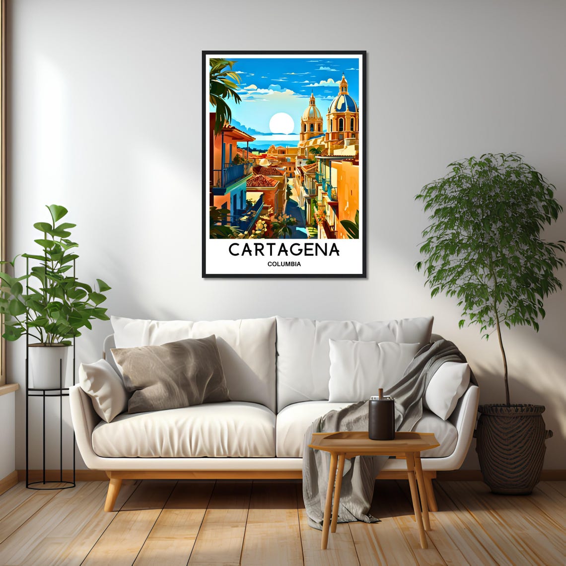 Cartagena Colombia Sunset Over Cathedral Domes Old Town Poster - Image 2