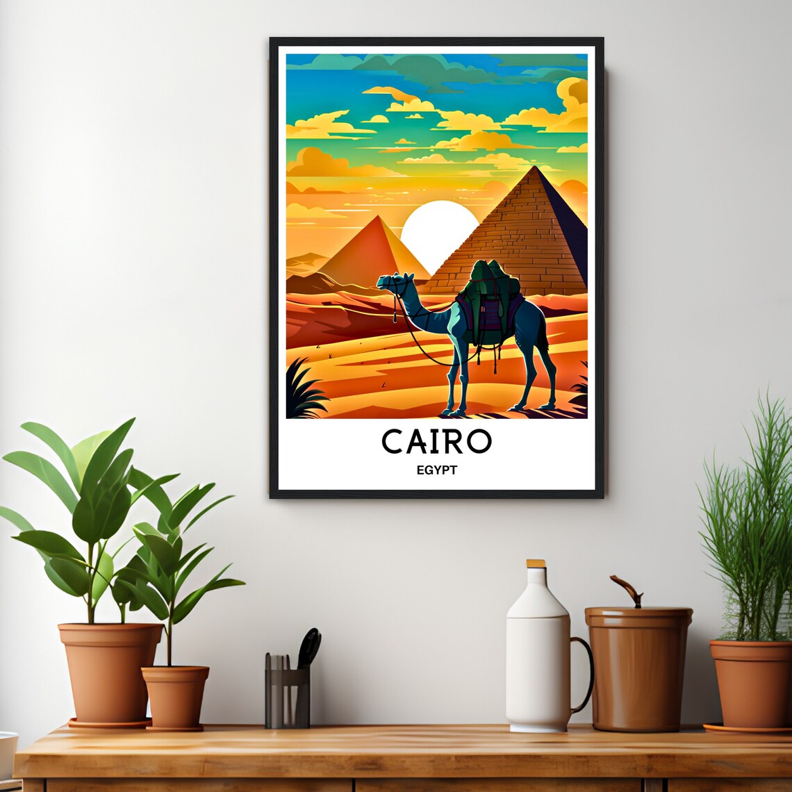 Cairo Travel Print Cairo Poster Egyptian Art Print Egypt Lover Gift Cairo City Wall Hanging Art Home Office Desk Decor Cairo Illustration - Image 3