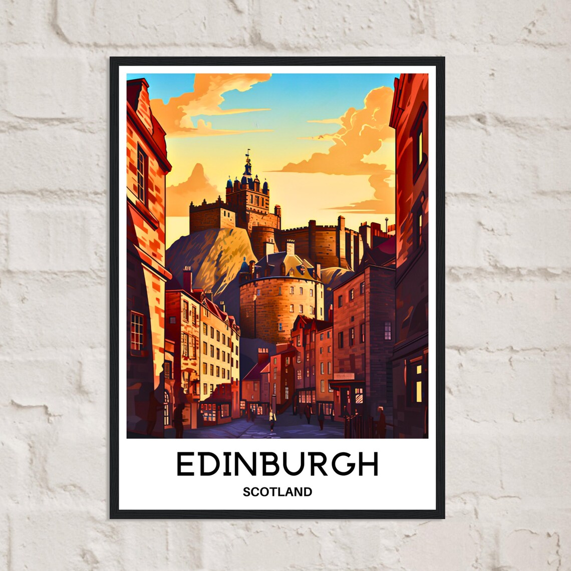 Edinburgh Scotland Old Town Castle At Sunset Historic Poster - Image 3