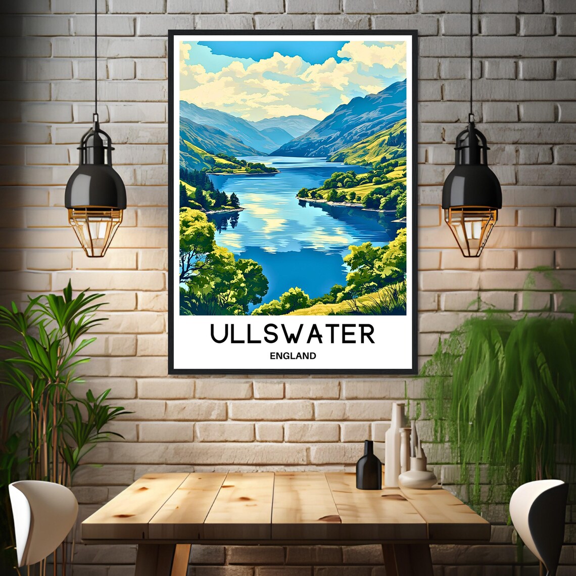 Ullswater England Lake District Mountain Scenery Travel Poster - Image 3