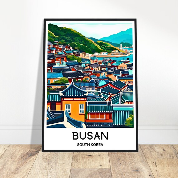 Busan Travel Print Poster Korean Art South Korea Lover Gift Wall Hanging Home Office Decor City Illustration