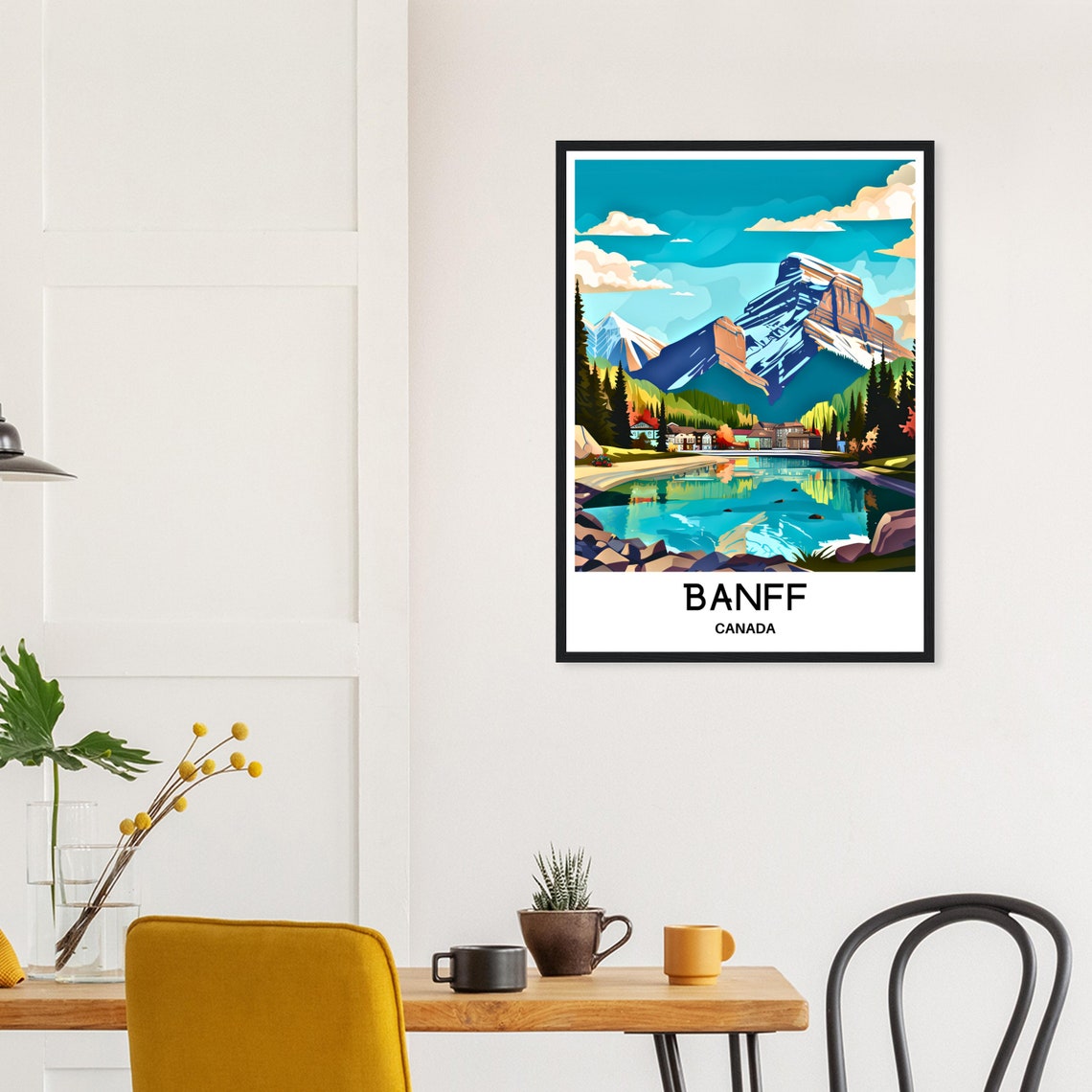 Banff Travel Poster Banff Travel Print Banff Art Print Banff Travel Gift Banff Lover Gift Banff Canada Print Banff Wall Art Banff Travel Art - Image 2