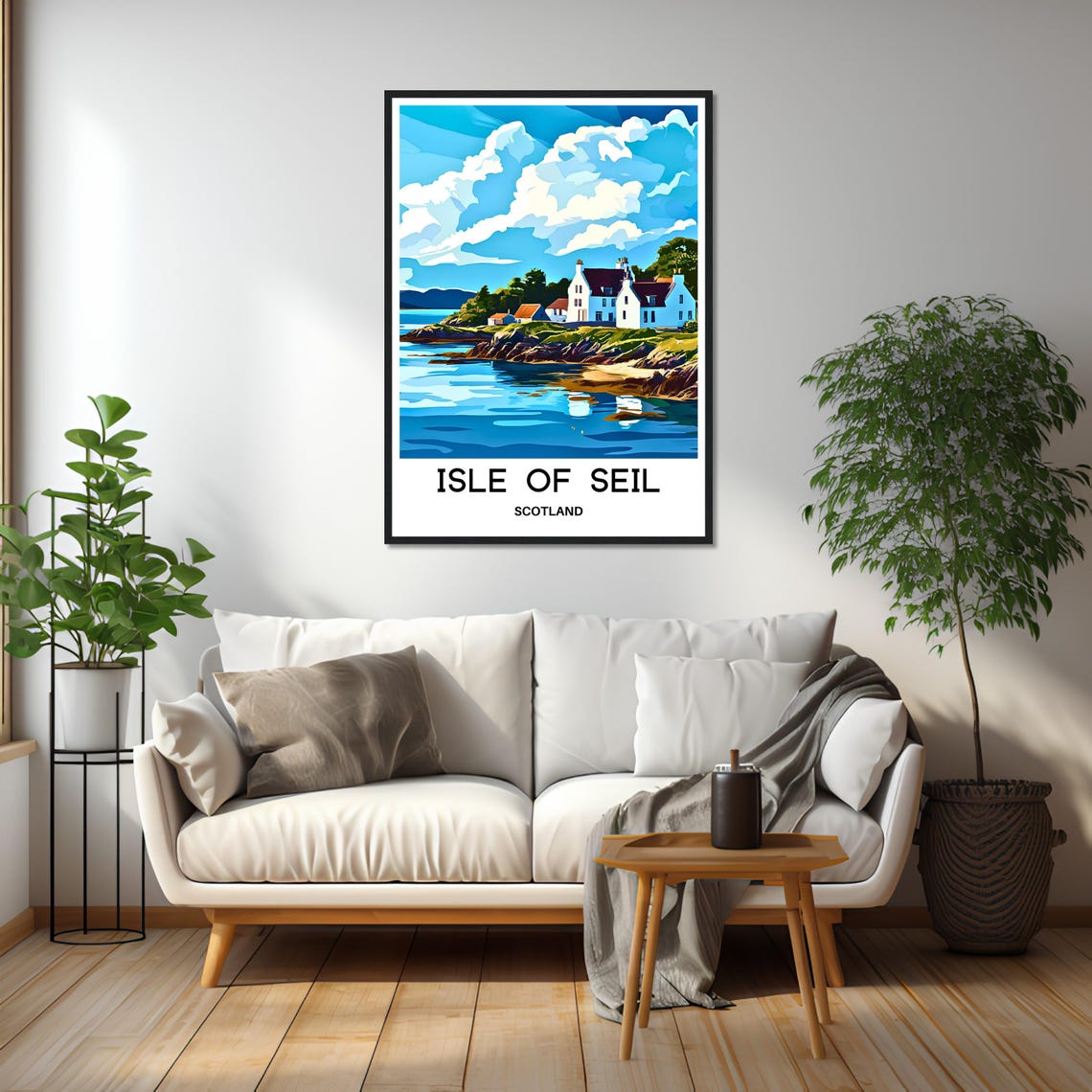 Isle Of Seil Travel Print Isle Of Seil Poster Scottish Art Print Scotland Lover Gift Wall Hanging Isle Of Seil Illustration Home Decor - Image 2
