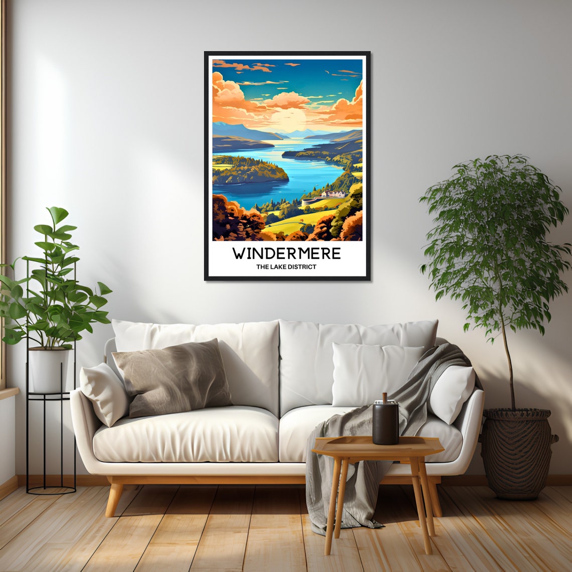 Windermere Lake District Autumn Lake Islands Scenic Travel Poster - Image 2