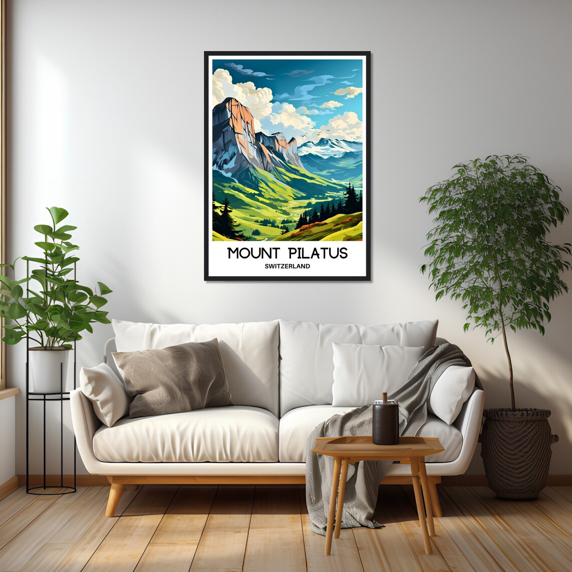 Mount Pilatus Switzerland Alpine Valley Summer Travel Poster - Image 2