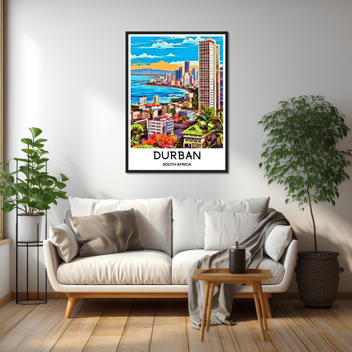 Durban South Africa Coastal Skyline Ocean City Travel Art Poster - Image 2