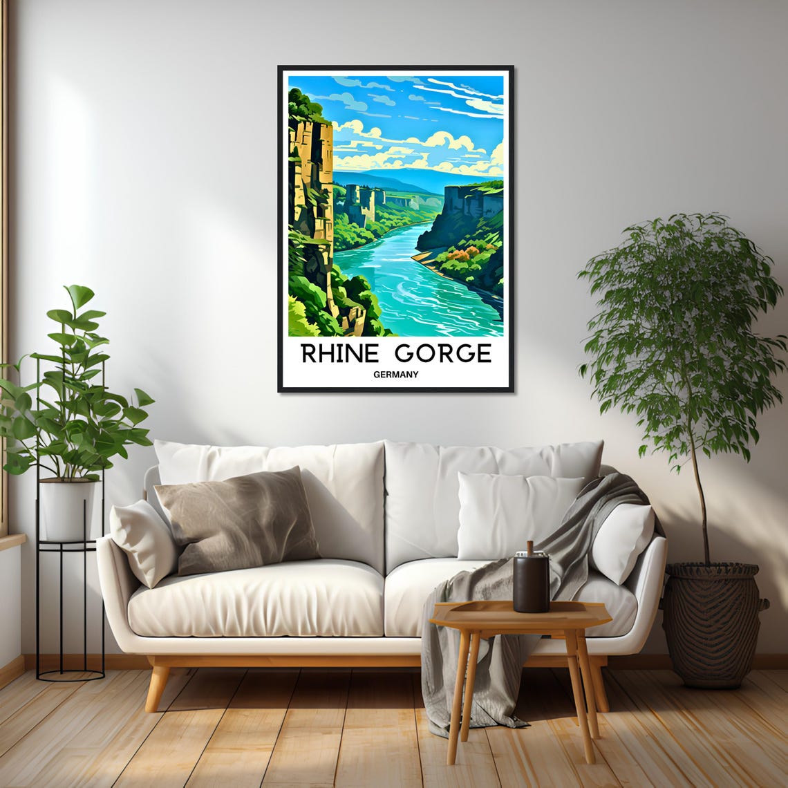 Rhine Gorge Germany River Canyon Towering Cliffs Travel Poster - Image 2