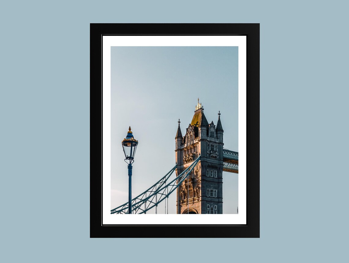 Tower Bridge London Golden Hour Tower And Lamp Photography Poster