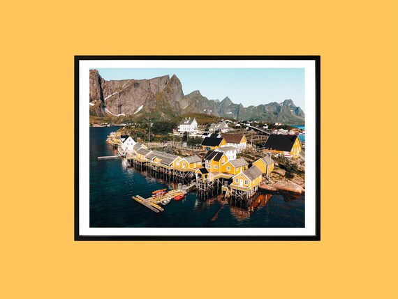 Lofoten Norway Colorful Fishing Village Coastal Photo Poster