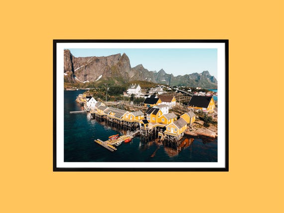 Lofoten Norway Print Colorful Nordic Fishing Village Coastal Art