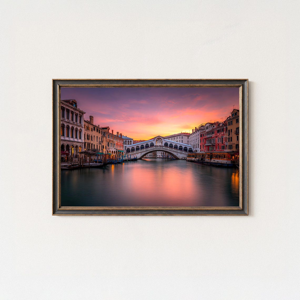 Rialto Bridge Venice Sunrise Over The Grand Canal Italy Poster