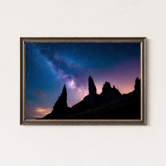 Milky Way Over Old Man Of Storr Night Landscape Print