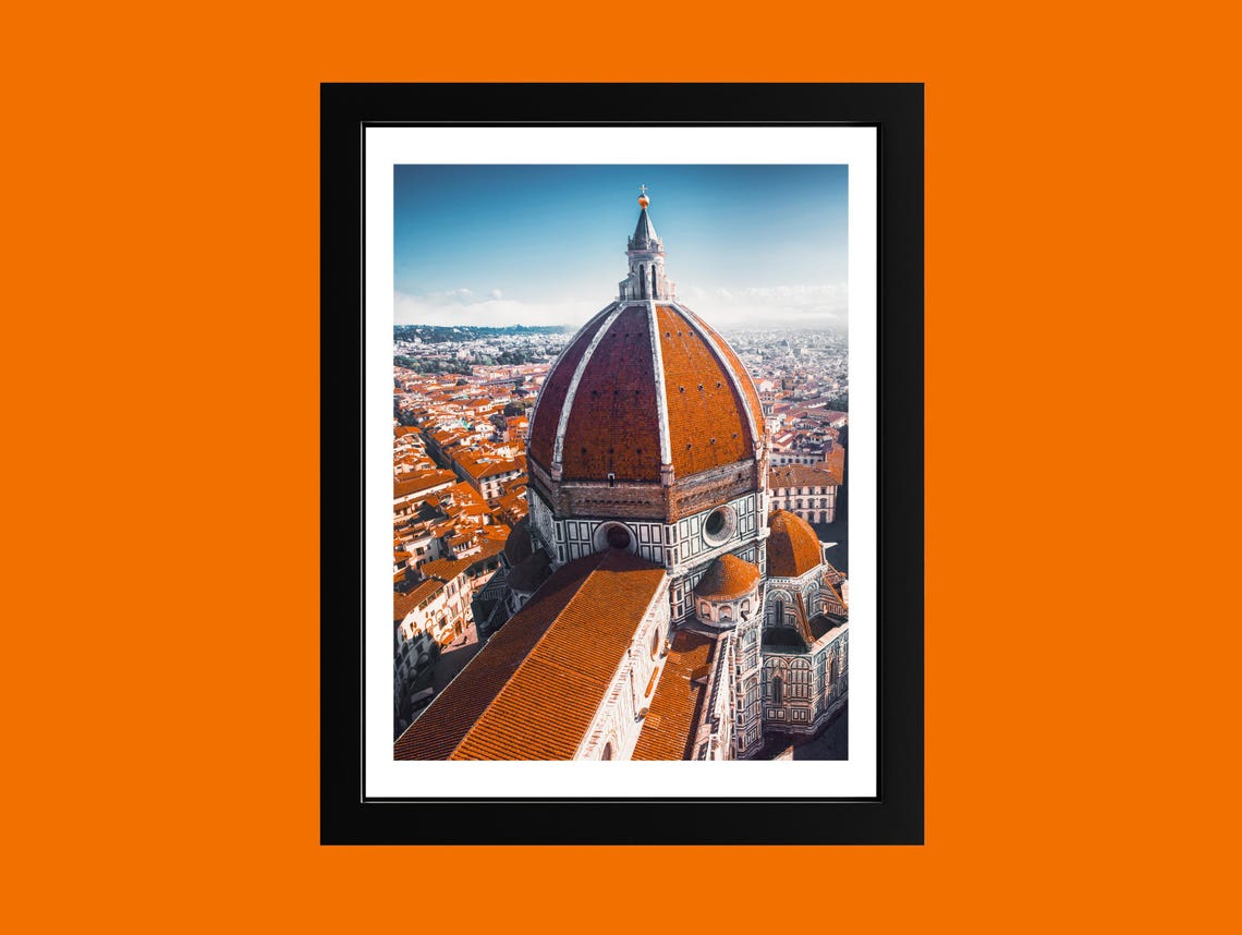 Florence Duomo Dome Aerial View Red Rooftops Tuscany Italy Poster