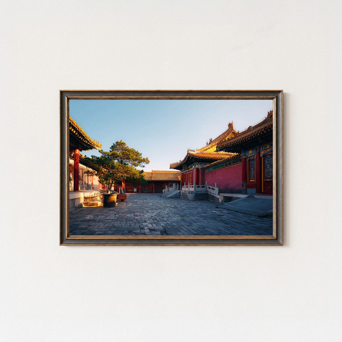 Forbidden City Beijing Courtyard Golden Light Palace Photo Poster