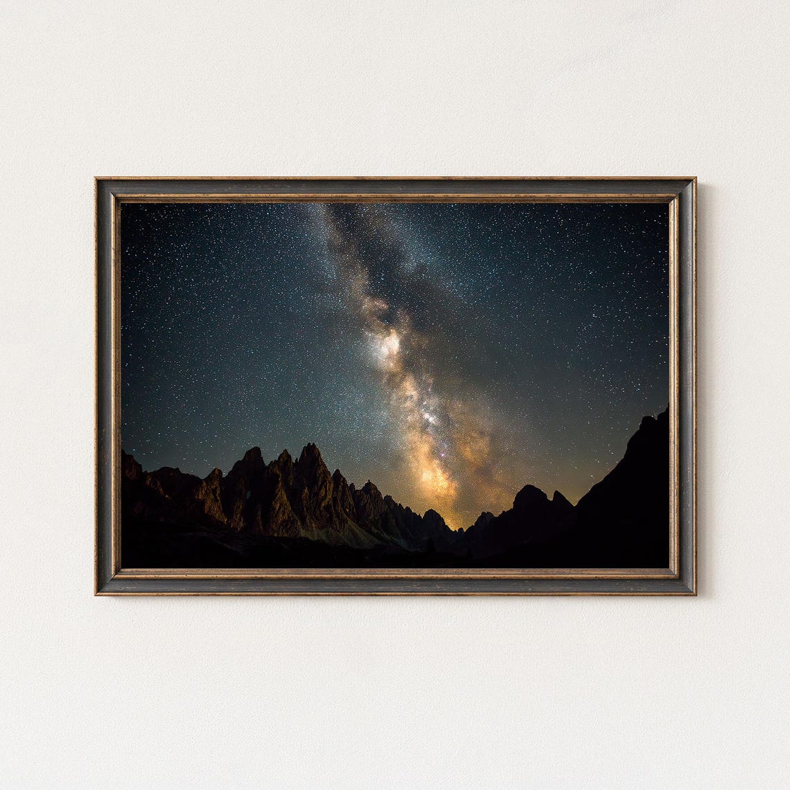 Milky Way Rising Above Dolomite Peaks Night Sky Landscape Photography Print