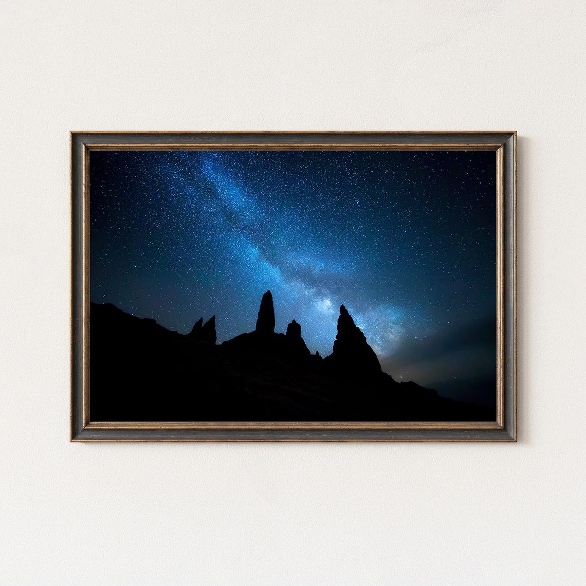 Milky Way Night Sky Over Old Man Of Storr Print