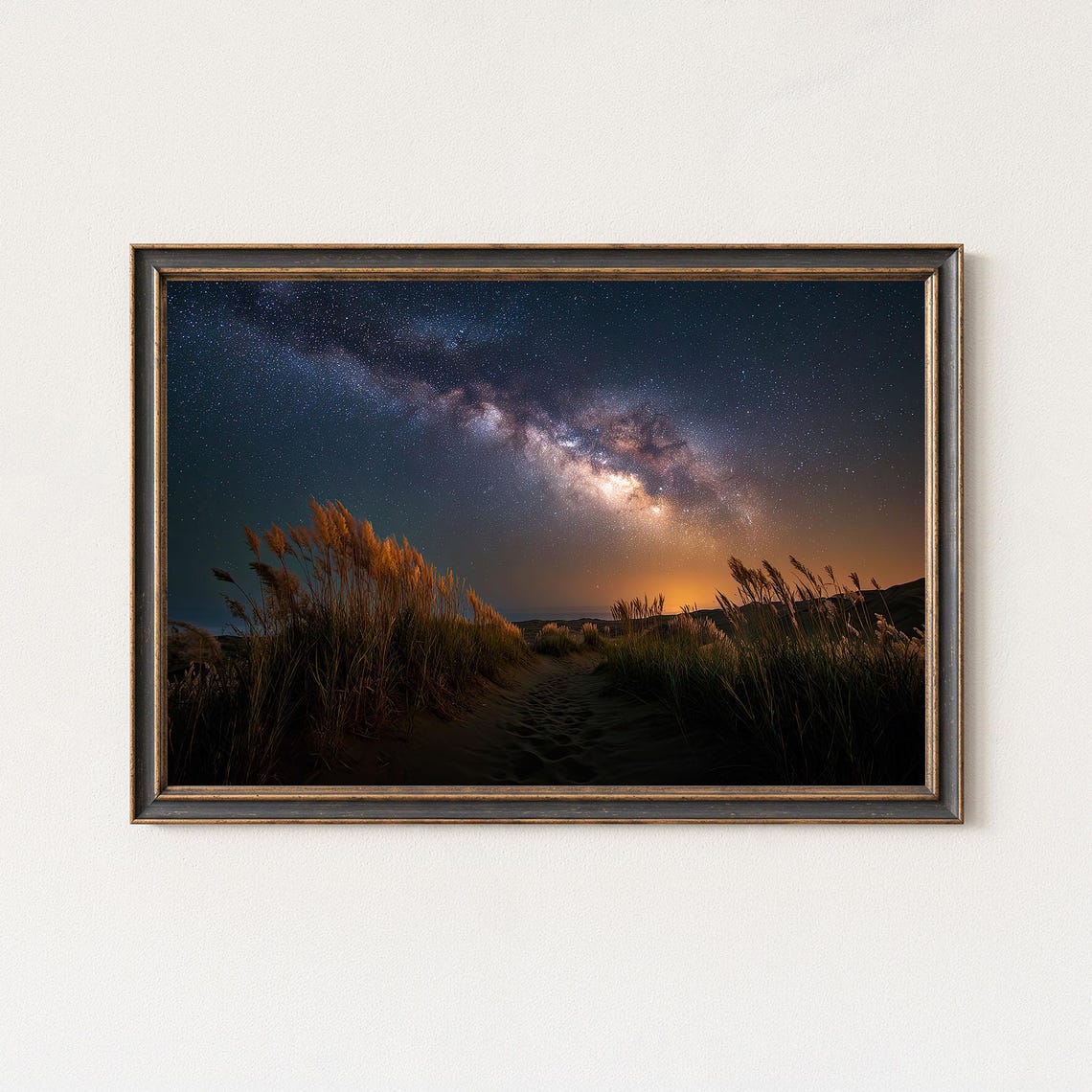 Milky Way Coastal Dune Print Night Sky Photography Wall Art