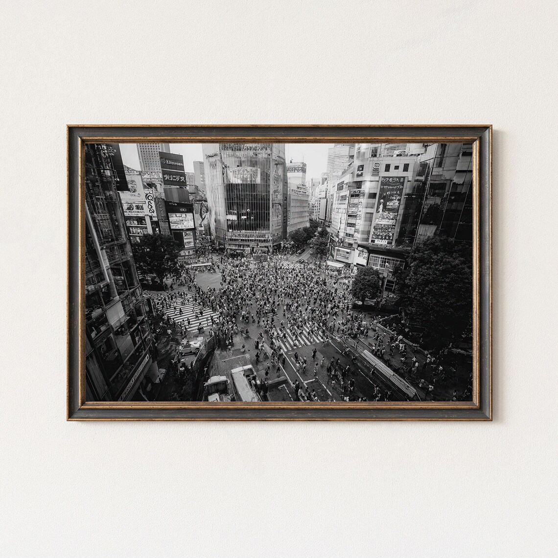 Tokyo Shibuya Crossing Photography Black And White Cityscape Print