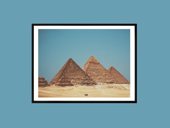Pyramids Of Giza Egypt Desert Ancient History Photography Poster