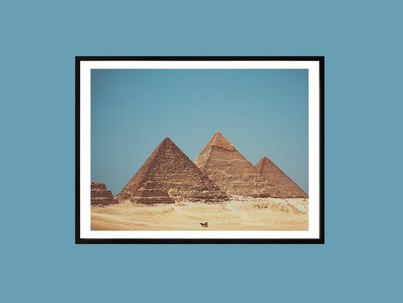 Pyramids Of Giza Print Egypt Ancient History Photography Minimalist Desert Wall Art